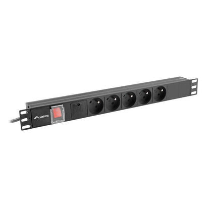 lanberg-pdu-power-distribution-unit-19-1u-16a-5x-230v-french-outelts-2m-c14-black