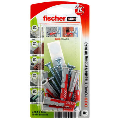 taco-fischer-duopower-8x40-rb-k-gris-clarorojo-8-piezas-con-tornillo-y-pegatinas-535957