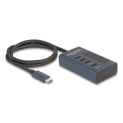 hub-delock-usb-10-gbps-mit-4-usb-type-c-ports-davon-3-x-datenport-1-x-daten-und-pd-20-watt-mit-leistungsanzeige