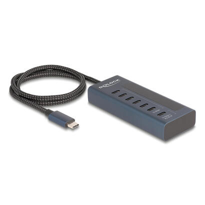 delock-usb-10-gbps-hub-con-7-usb-tipo-c-ports-davon-6-x-datenport-