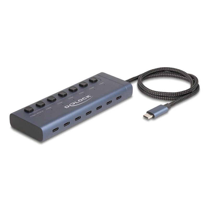 hub-delock-usb-5-gbps-con-7-usb-tipo-c-ports-con-interruptor-davon-6-x-datenport