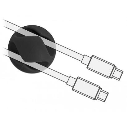 delock-18344-portacables-con-2-pasamuros-juego-de-6-piezas-negro