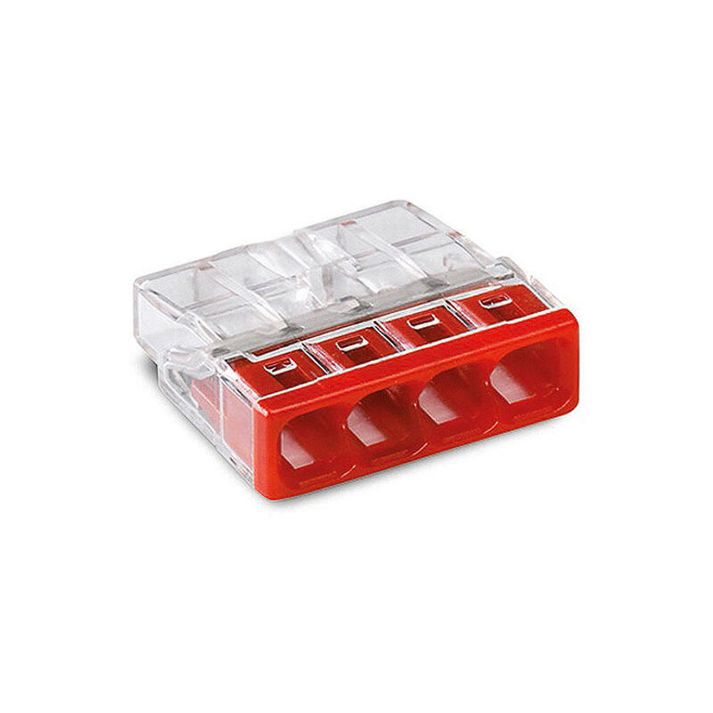pack-de-100-unidades-conector-rapido-4-vias-o-maximo-25-mm-transparente-roja