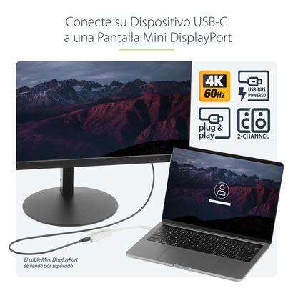 startech-adaptador-usb-c-a-mini-displayport-blanco