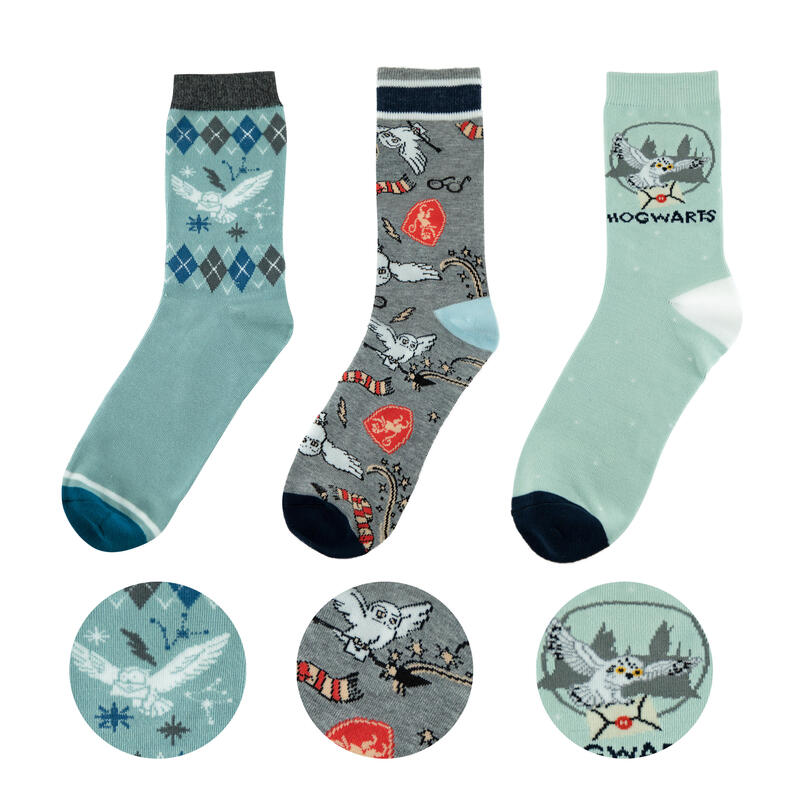set-3-pares-de-calcetines-cinereplicas-harry-potter-hedwig