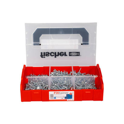 fischer-fixtainer-powerfast-ii-cabeza-avellanada-pz-juego-de-tornillos-702-piezas-rosca-parcial-y-total-galvanizado-562277