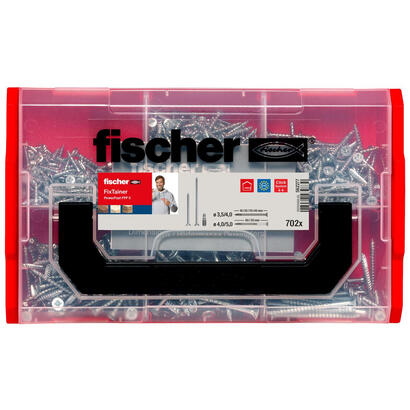 fischer-fixtainer-powerfast-ii-cabeza-avellanada-pz-juego-de-tornillos-702-piezas-rosca-parcial-y-total-galvanizado-562277