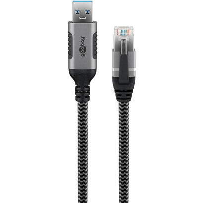 cable-de-goobay-ethernet-usb-a-32-gen1-plugs-rj-45-enchufes-adaptador-lan-negroplateado-75-metros-capa-textil-trenzada-70693