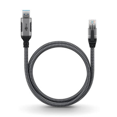 cable-de-goobay-ethernet-usb-a-32-gen1-plugs-rj-45-enchufes-adaptador-lan-negroplateado-75-metros-capa-textil-trenzada-70693
