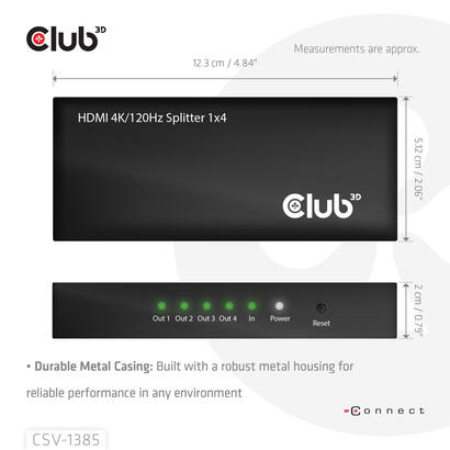 club3d-hdmi-splitter-1-eingang-4-ausgange-4k120hz-uhd-retail