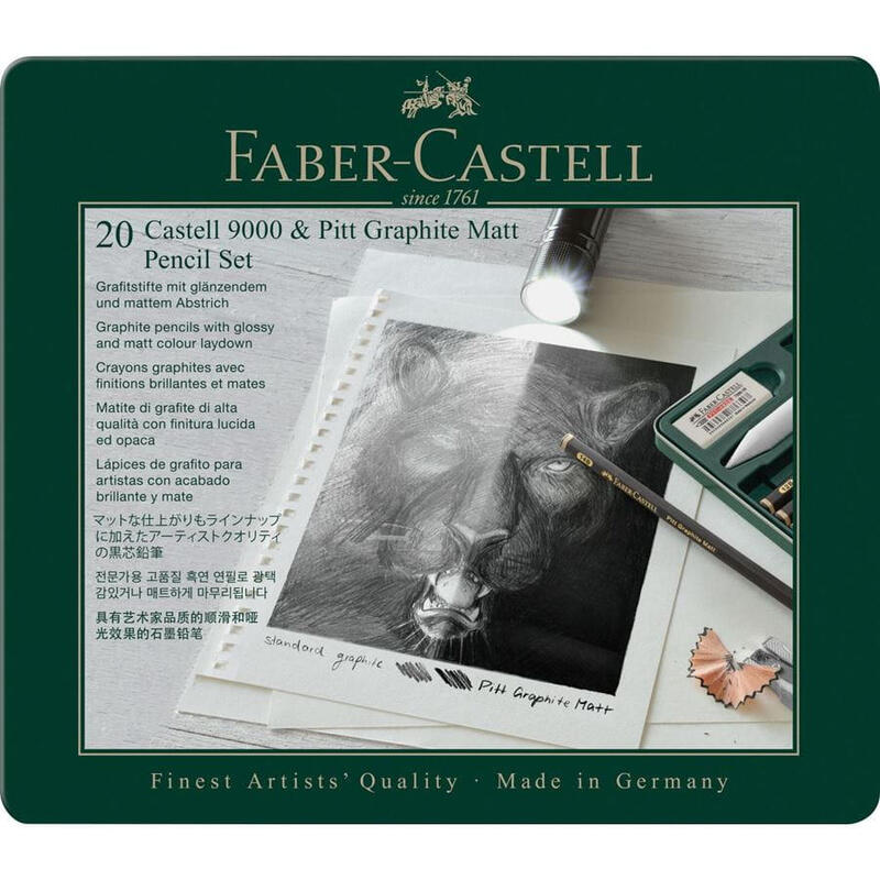 faber-castell-pitt-graphite-matt-castell-9000-set-multi-20-piezas