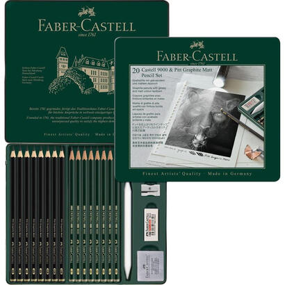 faber-castell-pitt-graphite-matt-castell-9000-set-multi-20-piezas