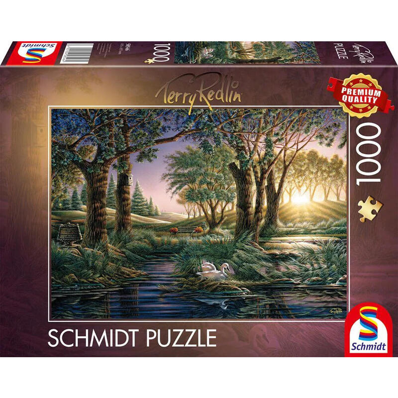 schmidt-spiele-terry-redlin-magia-matutina-en-el-estanque-rompecabezas-de-1000-piezas-58546