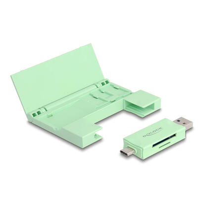delock-card-reader-usb-5-gbps-usb-type-c-typ-a-fur-sd-und-micro-sd-speicherkarten-mit-praktischem-speicherkarten-etui-mint
