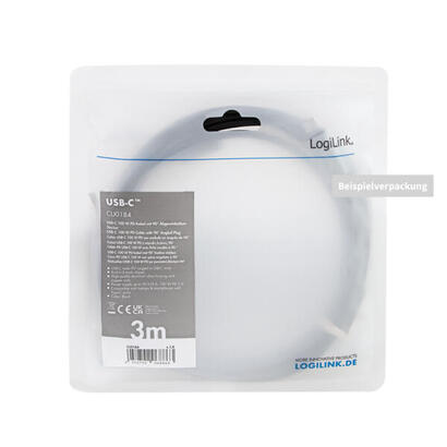 cable-logilink-usb-c-20m-katowy-negro