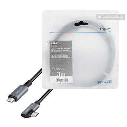 cable-logilink-usb-c-20m-katowy-negro
