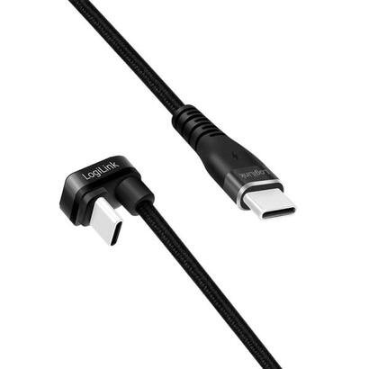 cable-logilink-usb-c-10m-w-oplocie-katowy-negro
