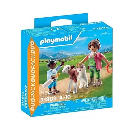 playmobil-granjera-con-ternero-71803