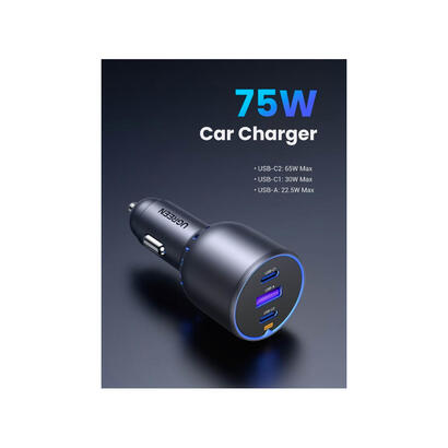 ugreen-75w-3-port-fast-car-charg-gray