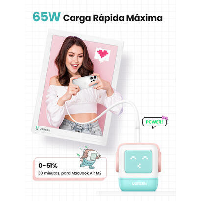 cargador-ugreen-usb-a2usb-c-65w-gan-fast