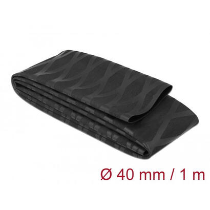 delock-19602-tubo-termorretractil-negro-con-patron-en-x-antideslizante-de-1-m-x-40-mm