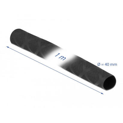 delock-19602-tubo-termorretractil-negro-con-patron-en-x-antideslizante-de-1-m-x-40-mm