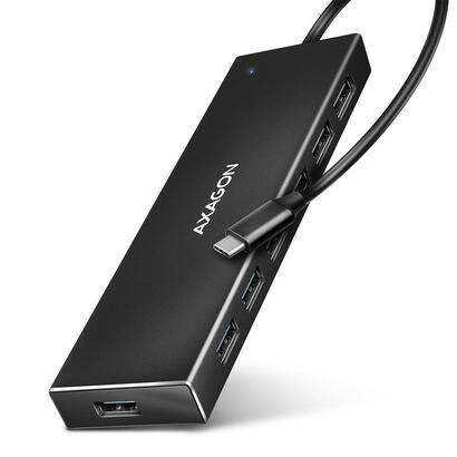 axagon-hue-f7c-7x-usb-32-gen-1-alu-flat-hub-micro-power-in-30cm-usb-c-usb-32-gen-1-31-gen-1-type-a-5000-mbits-negro
