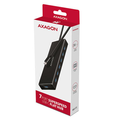 axagon-hue-f7a-7x-usb-32-gen-1-aluminium-flat-hub-30-cm-usb-c-cable