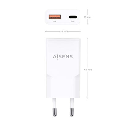 aisens-cargador-gan-ultra-delgado-30w-1xusb-c-pd30-qc40-1xusb-a-qc30-blanco