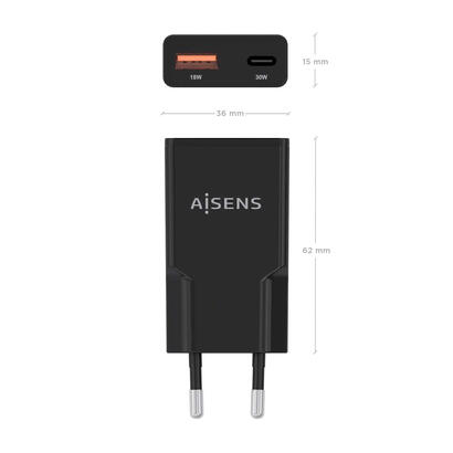 aisens-cargador-gan-ultra-delgado-30w-1xusb-c-pd30-qc40-1xusb-a-qc30-negro