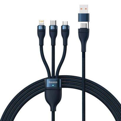 kabel-usb-3w1-baseus-flash-series-2-usb-c-micro-usb-lightning-100w-12m-azul