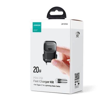 joyroom-travel-charger-mini-type-c-pd-20w-with-type-c-lightning-cable-1m-black-jr-tcf02