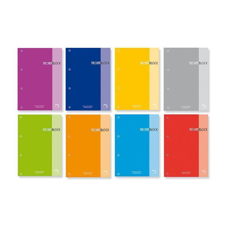 pack-de-5-unidades-pacsa-recambio-100h-a4-encolado-90gr-5x5-4-taladros-recamblock-rojo