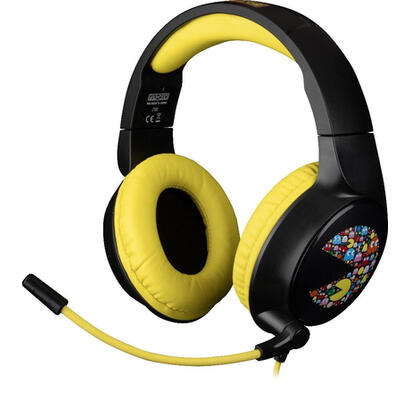 auriculares-konix-pacman-usb-tipo-a-negro-amarillo