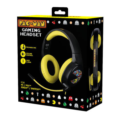 auriculares-konix-pacman-usb-tipo-a-negro-amarillo