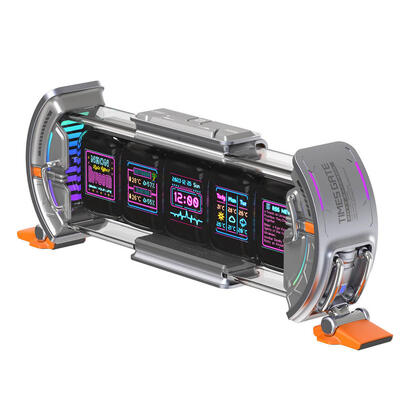reloj-digital-divoom-times-gate-otro-naranja-plata