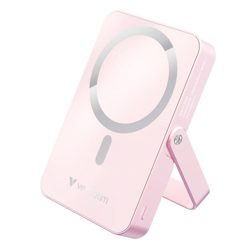 verbatim-power-bank-mit-standfuss-magwireless-10000ma-pink-32267 verbatim-power-bank-mit-standfuss-magwireless-10000ma-pink-32267