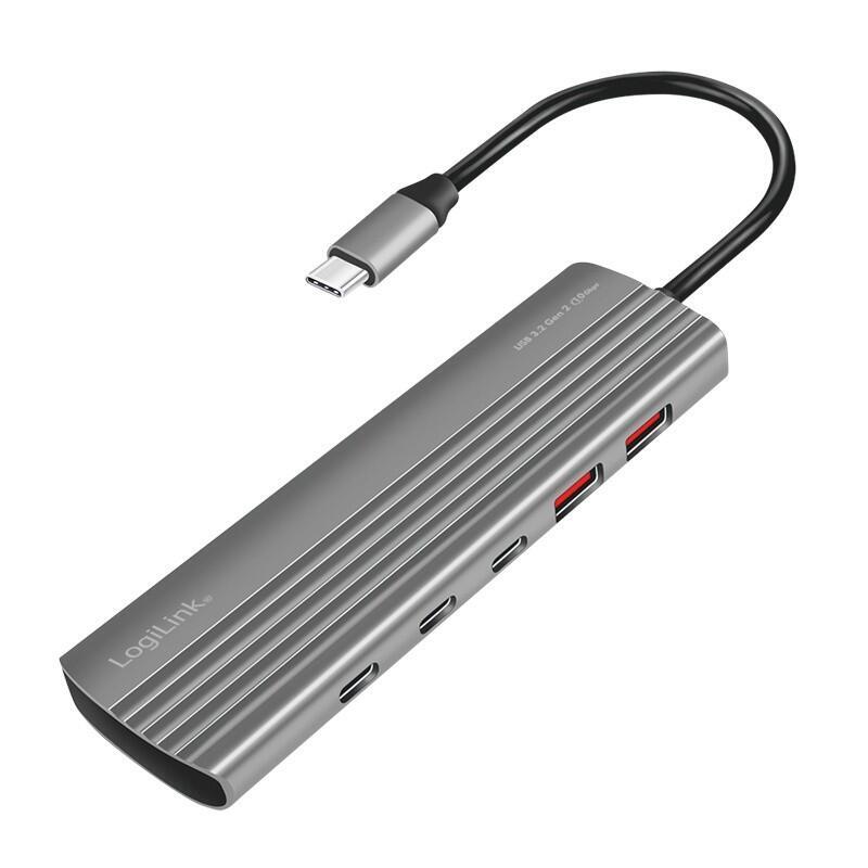 logilink-usb-32-gen2-hub-101-port-2x-usb-a-8x-usb-c-pd-100w-aluminum