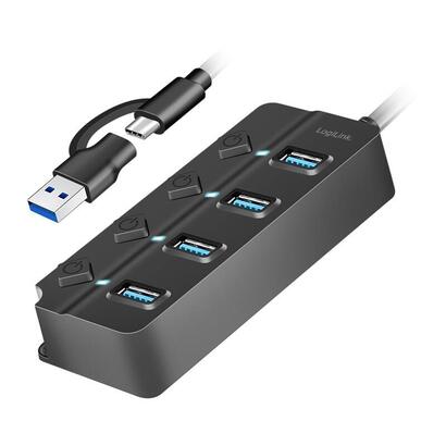 logilink-usb-32-gen1-hub-4-port-ein-ausschalter-schwarz