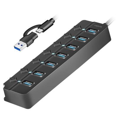 logilink-usb-30-hub-7-port-w-switch-for-each-port-black