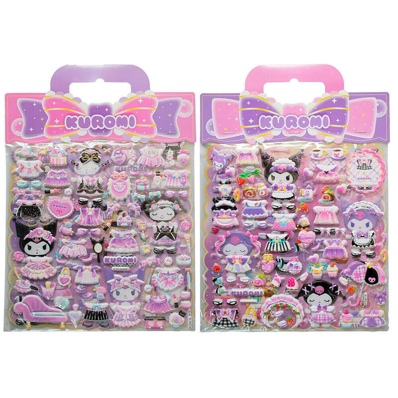 pack-de-10-unidades-pegatinas-relieve-kuromi-hello-kitty-surtido