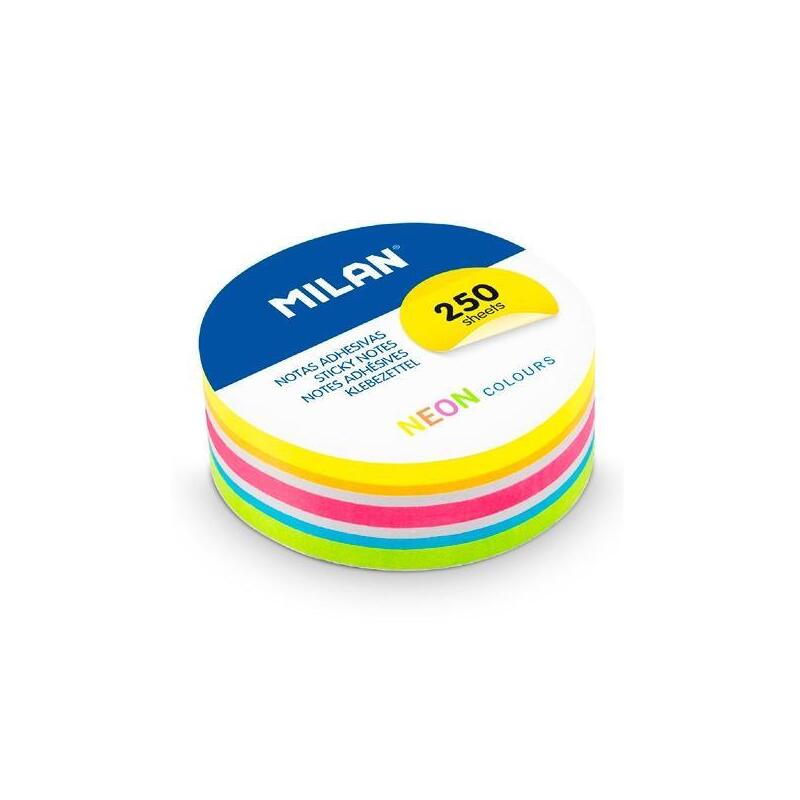milan-bloc-de-notas-adhesivas-removibles-redondas-o67mm-250h-colores-neon