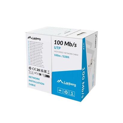 kabel-lan-utp-100mbs-drut-cca-100m-szary