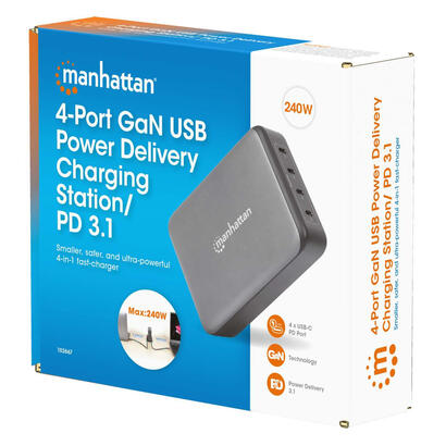 manhattan-4-port-gan-usb-power-delivery-lademation-240w