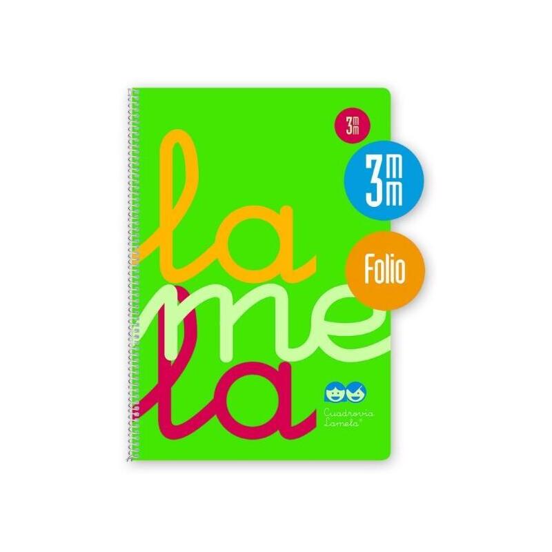 pack-de-5-unidades-lamela-cuaderno-espiral-80h-folio-90gr-cuadrovia-3mm-cmargen-cubierta-pp-verde-fluorescente