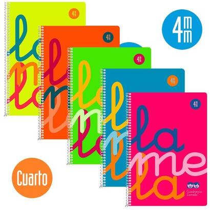 pack-de-5-unidades-lamela-cuaderno-espiral-80h-4-90gr-cuadrovia-4mm-cmargen-cubierta-pp-csurtidos-fluorescente