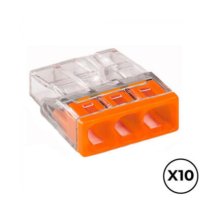 pack-de-2-unidades-conector-rapido-3-vias-o-maximo-25-mm-transparente-naranja-10-uds