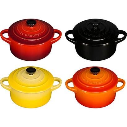 le-creuset-stoneware-set-of-4-petite-casseroles-10x5cm-red