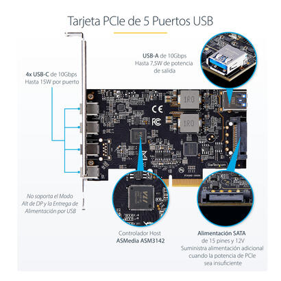 tarjeta-pcie-startechcom-de-5-puertos-usb-de-10gbps-4x-usb-c-1x-usb-a-hub-concentrador-interno-usb-32-de-10gbps-tarjeta-pci-expr