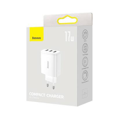 ladowarka-sieciowa-baseus-compact-quick-charger-3x-usb-17w-biala